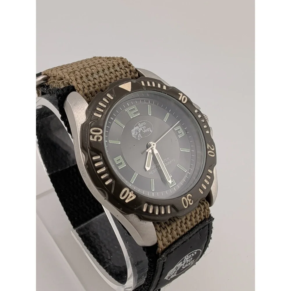 Bass Pro Shops Men's Watch 41m Case Nylon Band- New Battery